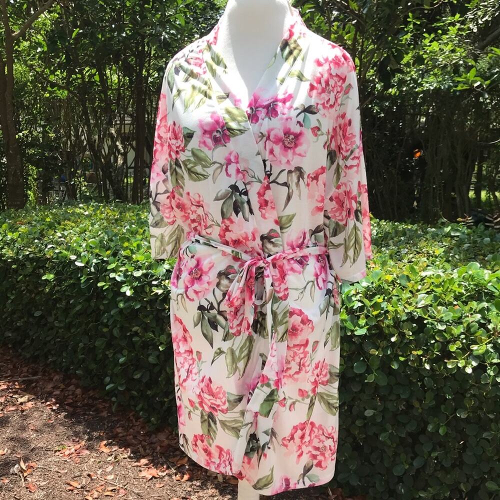 Show me Your Mumu pink floral bridal robe